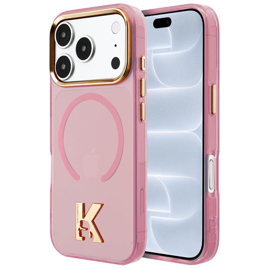 Husa MagSafe pentru Apple iPhone 18 Pro / 17 Pro, Karl Lagerfeld, IML Karl Head Logo, Roz