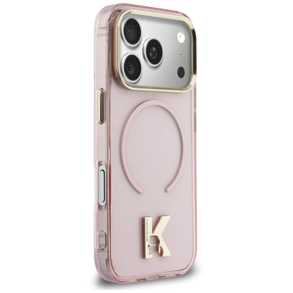 Husa MagSafe pentru Apple iPhone 18 Pro / 17 Pro, Karl Lagerfeld, IML Karl Head Logo, Roz