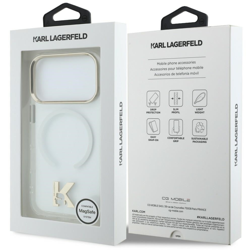 Husa MagSafe pentru Apple iPhone 18 Pro / 17 Pro, Karl Lagerfeld, IML Karl Head Logo, Transparenta
