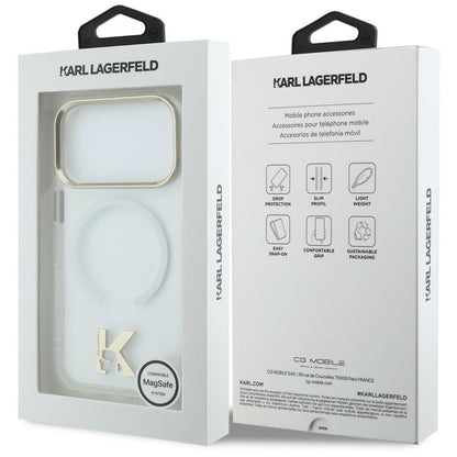 Husa MagSafe pentru Apple iPhone 18 Pro / 17 Pro, Karl Lagerfeld, IML Karl Head Logo, Transparenta