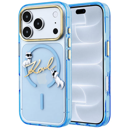 Husa MagSafe pentru Apple iPhone 18 Pro / 17 Pro, Karl Lagerfeld, IML Karl Script Logo, Bleu