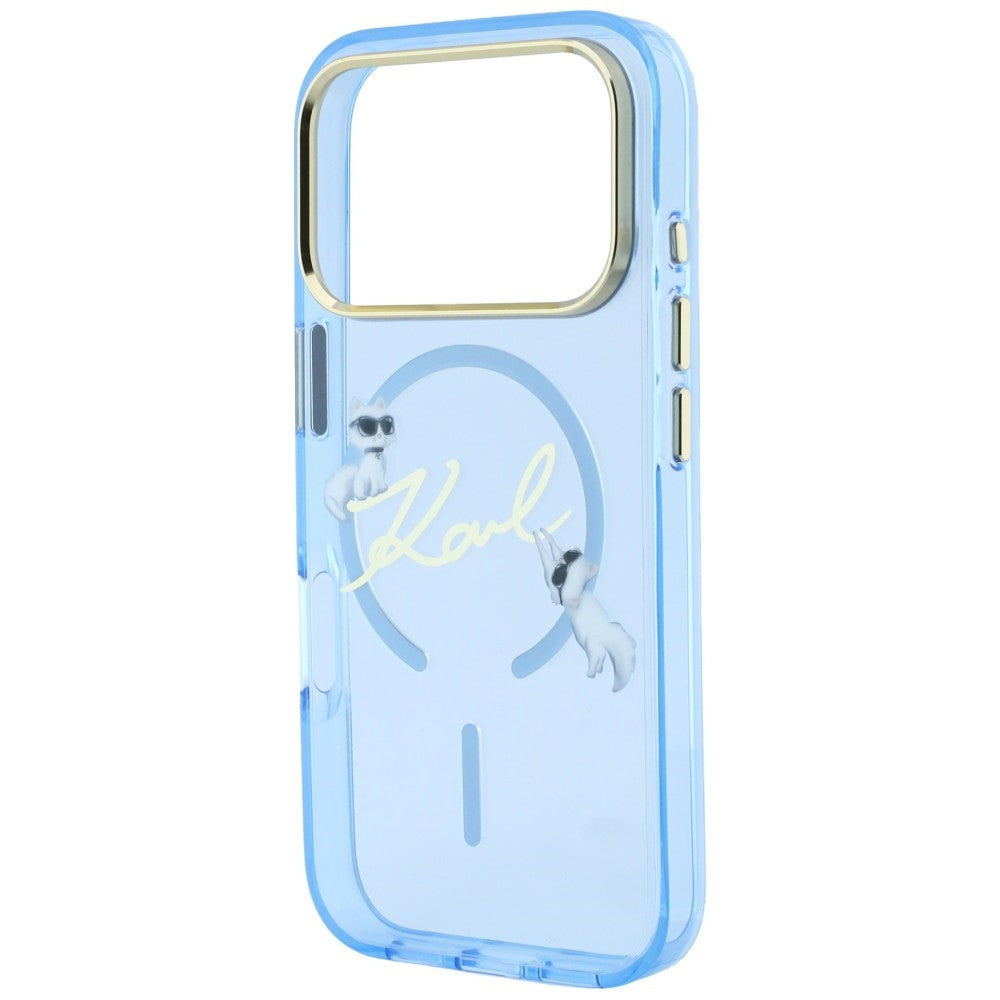 Husa MagSafe pentru Apple iPhone 18 Pro / 17 Pro, Karl Lagerfeld, IML Karl Script Logo, Bleu