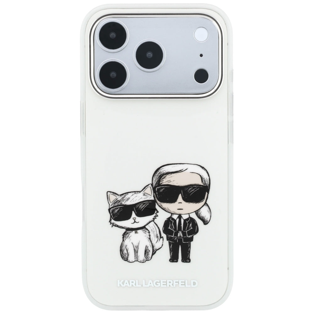 Husa MagSafe pentru Apple iPhone 18 Pro / 17 Pro, Karl Lagerfeld, IML KC Bodies Sketch Print, Bej