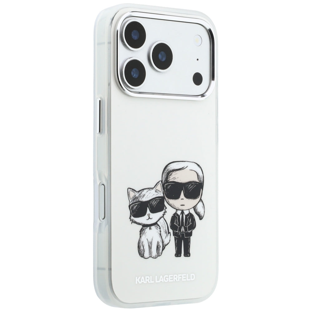 Husa MagSafe pentru Apple iPhone 18 Pro / 17 Pro, Karl Lagerfeld, IML KC Bodies Sketch Print, Bej
