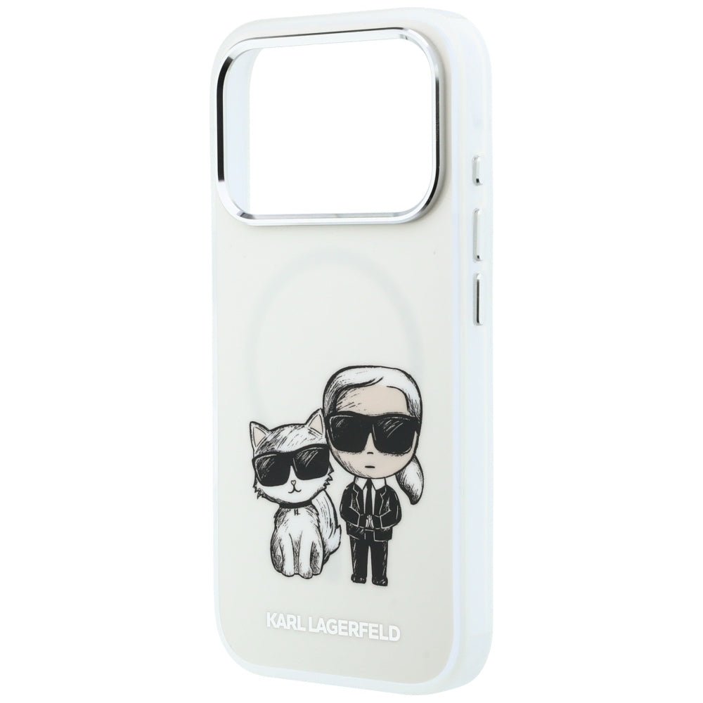 Husa MagSafe pentru Apple iPhone 18 Pro / 17 Pro, Karl Lagerfeld, IML KC Bodies Sketch Print, Bej