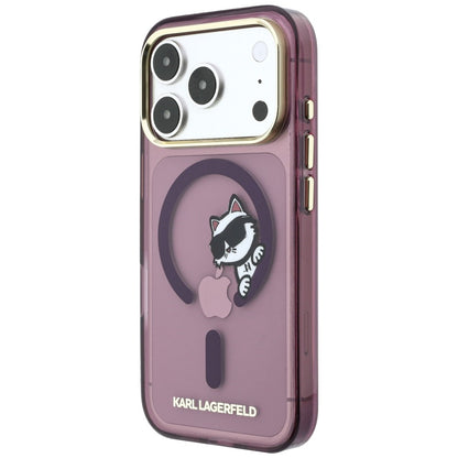 Husa MagSafe pentru Apple iPhone 18 Pro / 17 Pro, Karl Lagerfeld, IML Peekaboo Print and Metal Frame, Visinie