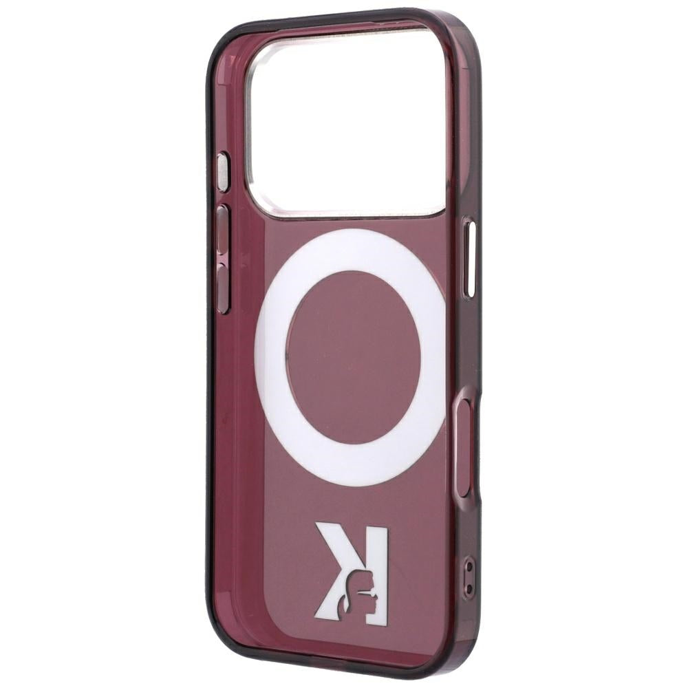 Husa MagSafe pentru Apple iPhone 18 Pro / 17 Pro, Karl Lagerfeld, IML Ring Stand Kameo Metal, Visinie