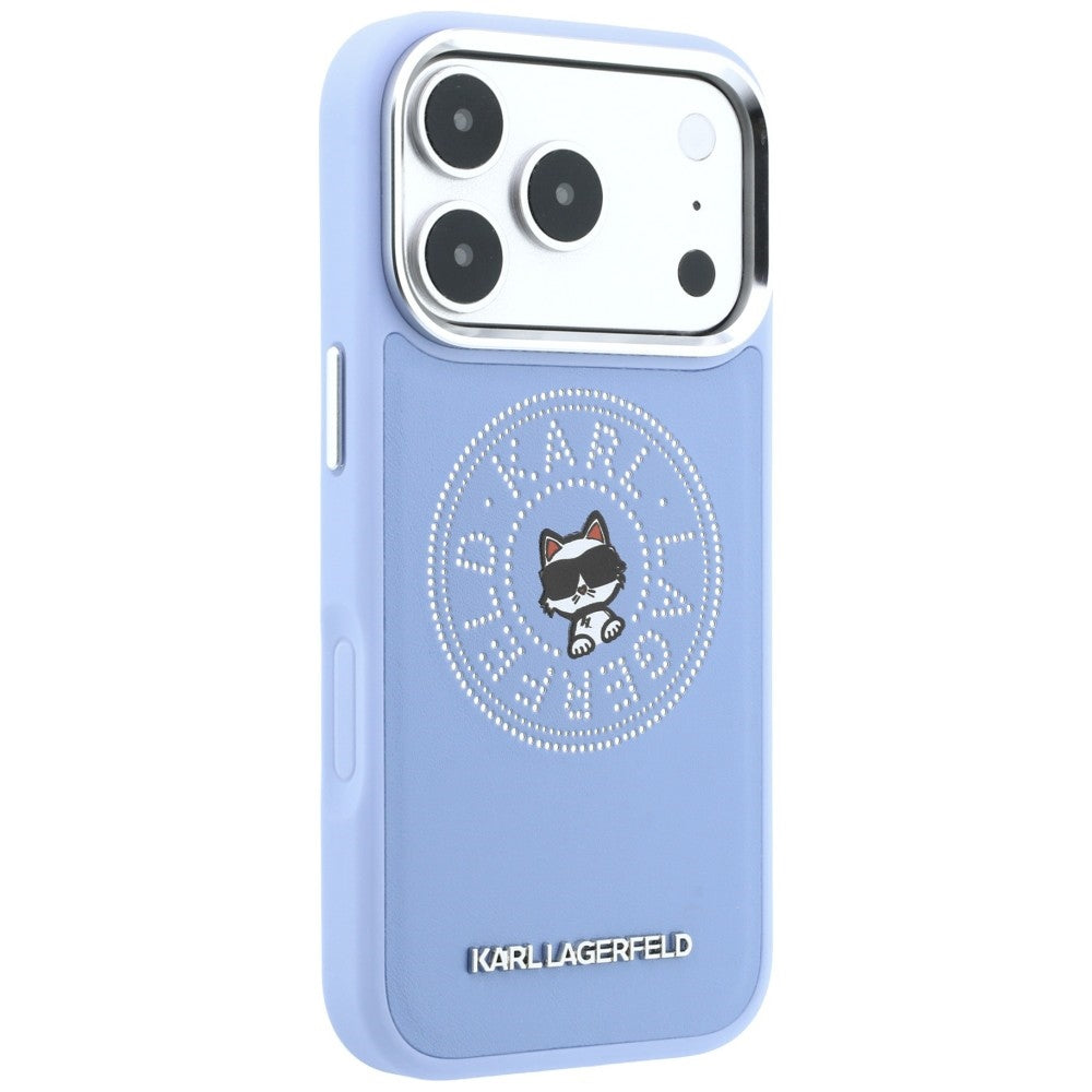 Husa MagSafe pentru Apple iPhone 18 Pro / 17 Pro, Karl Lagerfeld, Point and Choupette Sketch, Bleu