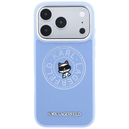 Husa MagSafe pentru Apple iPhone 18 Pro / 17 Pro, Karl Lagerfeld, Point and Choupette Sketch, Bleu