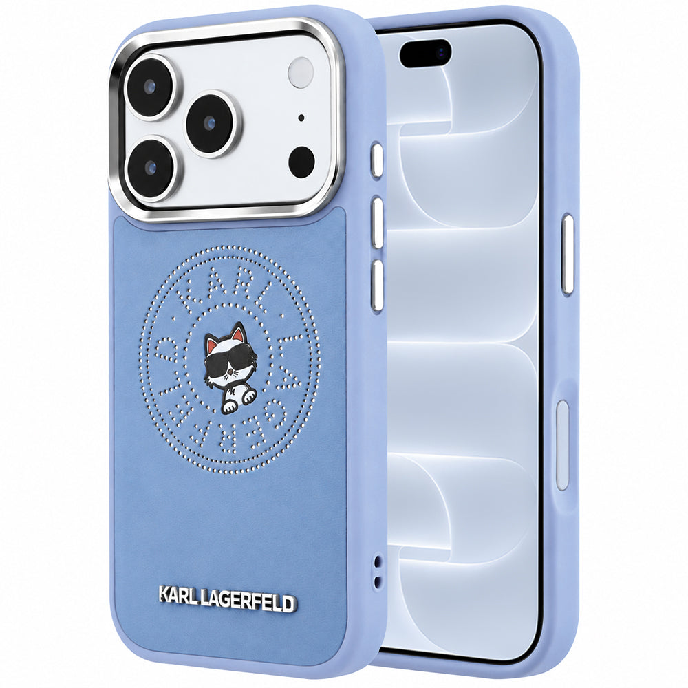 Husa MagSafe pentru Apple iPhone 18 Pro / 17 Pro, Karl Lagerfeld, Point and Choupette Sketch, Bleu