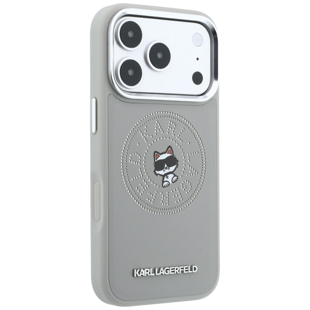 Husa MagSafe pentru Apple iPhone 18 Pro / 17 Pro, Karl Lagerfeld, Point and Choupette Sketch, Gri