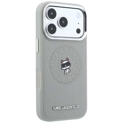 Husa MagSafe pentru Apple iPhone 18 Pro / 17 Pro, Karl Lagerfeld, Point and Choupette Sketch, Gri