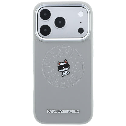 Husa MagSafe pentru Apple iPhone 18 Pro / 17 Pro, Karl Lagerfeld, Point and Choupette Sketch, Gri