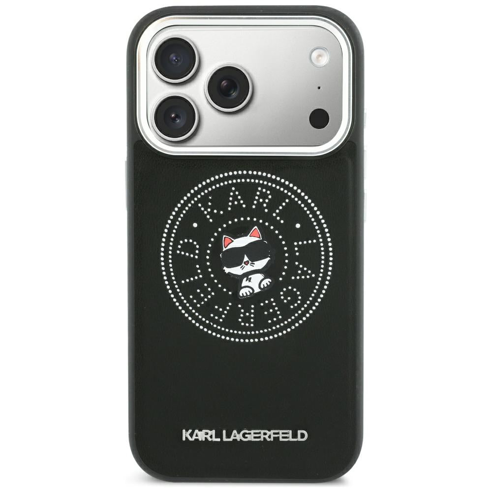 Husa MagSafe pentru Apple iPhone 18 Pro / 17 Pro, Karl Lagerfeld, Point and Choupette Sketch, Neagra