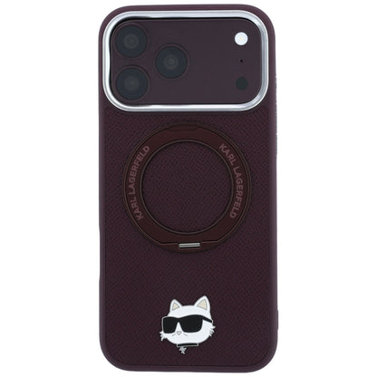 Husa MagSafe pentru Apple iPhone 18 Pro / 17 Pro, Karl Lagerfeld, Ring Stand 360 Choupette Pin, Visinie