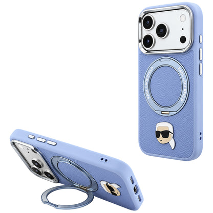 Husa MagSafe pentru Apple iPhone 18 Pro / 17 Pro, Karl Lagerfeld, Ring Stand 360 Karl Pin, Bleu