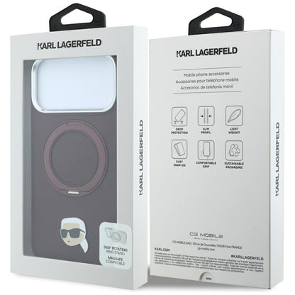 Husa MagSafe pentru Apple iPhone 18 Pro / 17 Pro, Karl Lagerfeld, Ring Stand 360 Karl Pin, Visinie