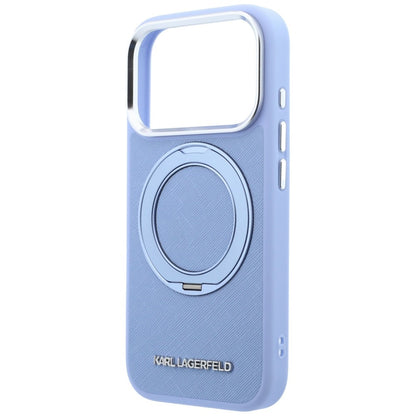 Husa MagSafe pentru Apple iPhone 18 Pro / 17 Pro, Karl Lagerfeld, Ring Stand 360 Saffiano, Bleu