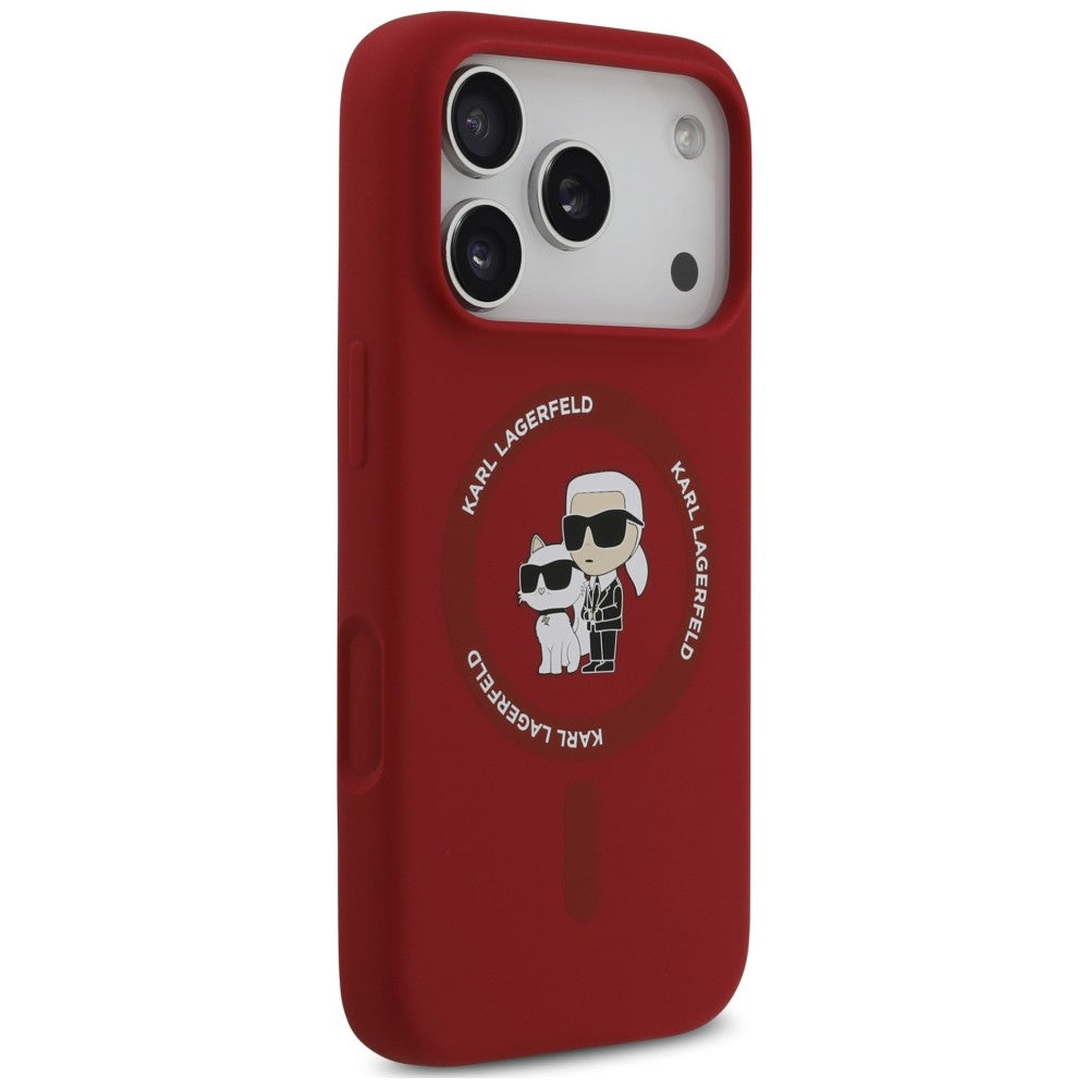 Husa MagSafe pentru Apple iPhone 18 Pro / 17 Pro, Karl Lagerfeld, Silicone Ring Karl & Choupette, Rosie