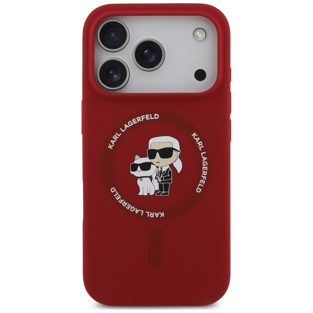 Husa MagSafe pentru Apple iPhone 18 Pro / 17 Pro, Karl Lagerfeld, Silicone Ring Karl & Choupette, Rosie