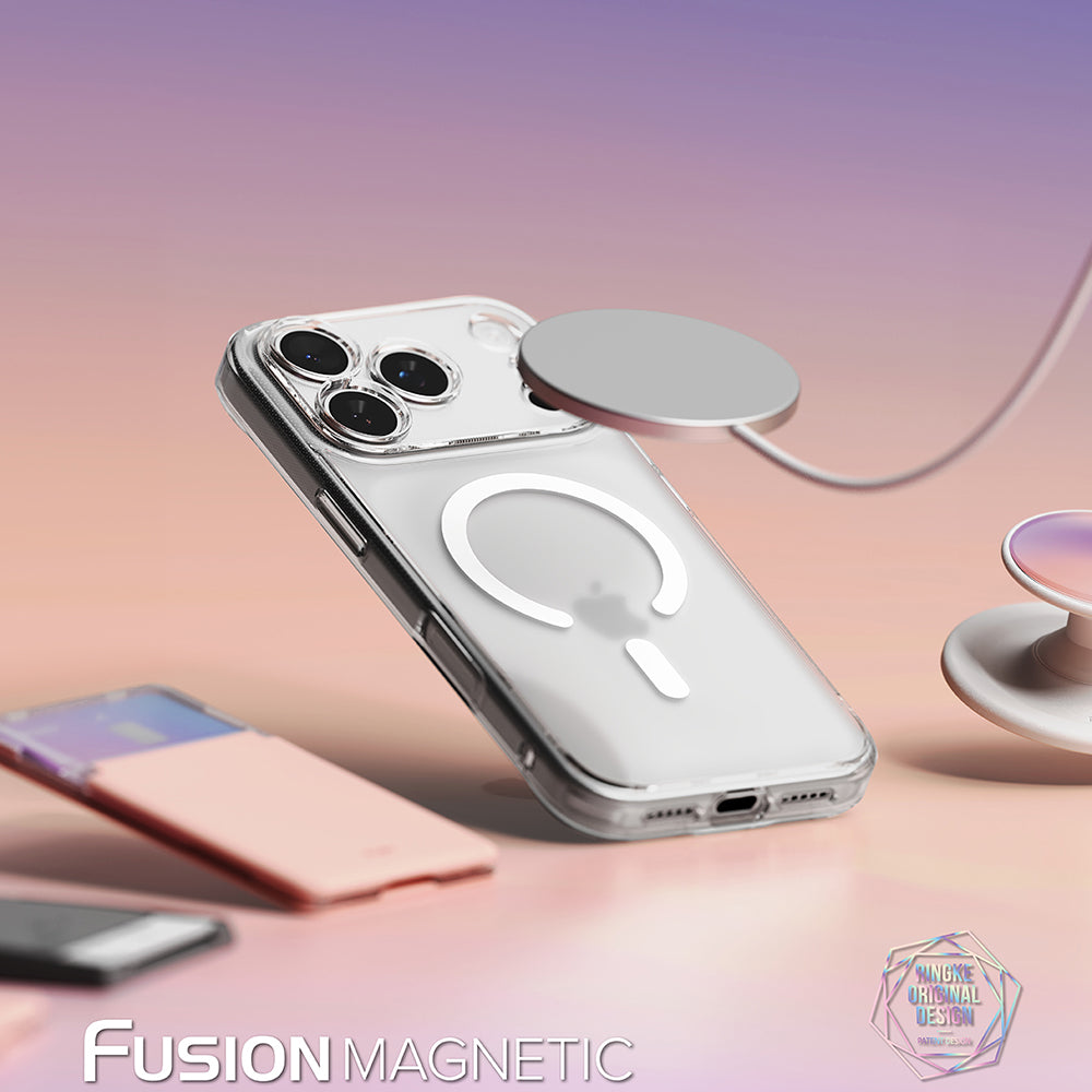 Husa MagSafe pentru Apple iPhone 18 Pro / 17 Pro, Ringke, Fusion, Transparenta Mata