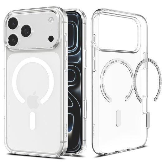 Husa MagSafe pentru Apple iPhone 18 Pro / 17 Pro, Spigen, Liquid Crystal MagFit, Alba ACS12180