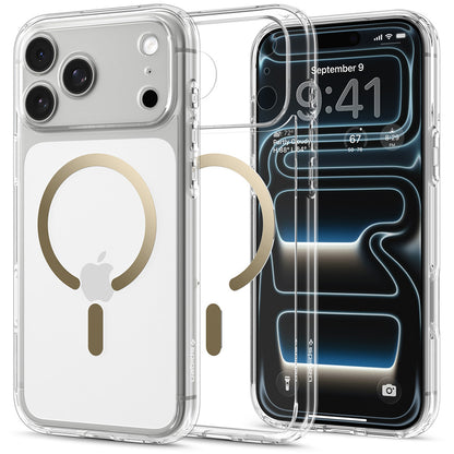 Husa MagSafe pentru Apple iPhone 18 Pro / 17 Pro, Spigen, Ultra Hybrid, Aurie Transparenta ACS12157
