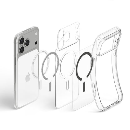 Husa MagSafe pentru Apple iPhone 18 Pro / 17 Pro, Spigen, Ultra Hybrid, Gri Transparenta ACS12156