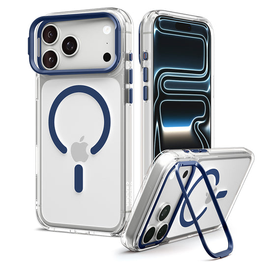 Husa MagSafe pentru Apple iPhone 18 Pro / 17 Pro, Spigen, Ultra Hybrid Optik S, Transparenta Bleumarin ACS11922