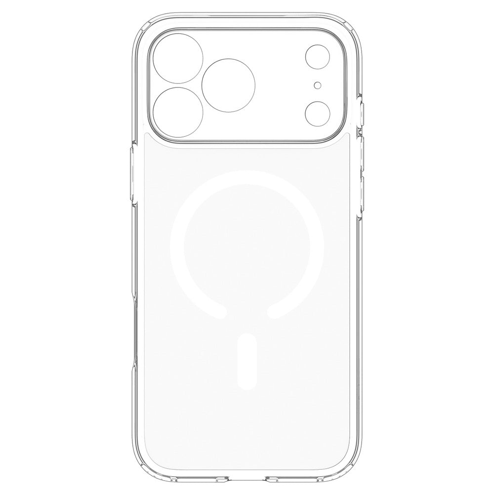 Husa MagSafe pentru Apple iPhone 18 Pro / 17 Pro, Spigen, Ultra Hybrid, Transparenta Alba ACS12155