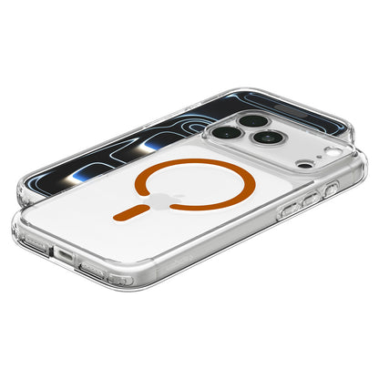 Husa MagSafe pentru Apple iPhone 18 Pro / 17 Pro, Spigen, Ultra Hybrid, Transparenta Portocalie ACS12159