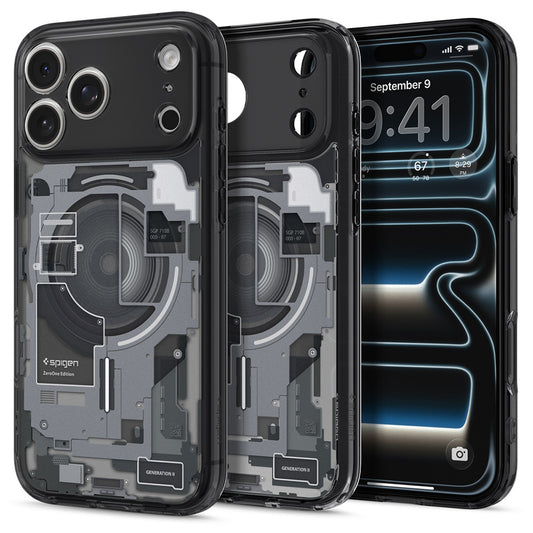 Husa MagSafe pentru Apple iPhone 18 Pro / 17 Pro, Spigen, Ultra Hybrid Zero One, Neagra ACS12165