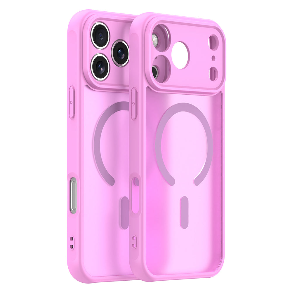 Husa MagSafe pentru Apple iPhone 18 Pro / 17 Pro, Techsuit, HaloFrost II, Roz