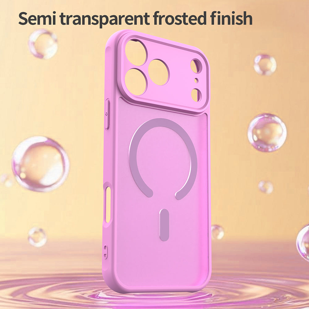 Husa MagSafe pentru Apple iPhone 18 Pro / 17 Pro, Techsuit, HaloFrost II, Roz