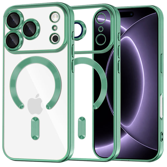 Husa MagSafe pentru Apple iPhone 18 Pro / 17 Pro, Techsuit, Luxury Crystal, Verde Deschis