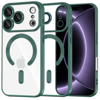 Husa MagSafe pentru Apple iPhone 18 Pro / 17 Pro, Techsuit, Luxury Crystal, Verde Inchis