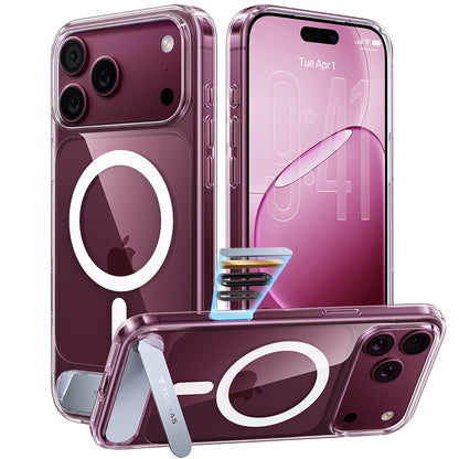 Husa MagSafe pentru Apple iPhone 18 Pro / 17 Pro, Torras, Ostand L1 Guardian, Transparenta