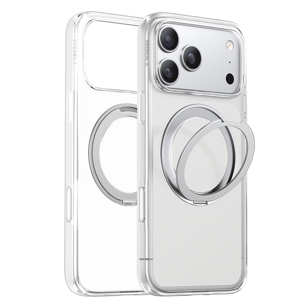Husa MagSafe pentru Apple iPhone 18 Pro / 17 Pro, Torras, Ostand O1 Guardian, Transparenta