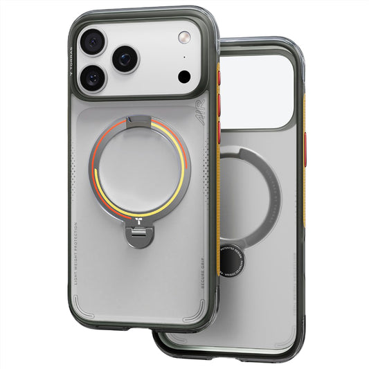 Husa MagSafe pentru Apple iPhone 18 Pro / 17 Pro, Torras, Ostand Q3 Air Football, Gri