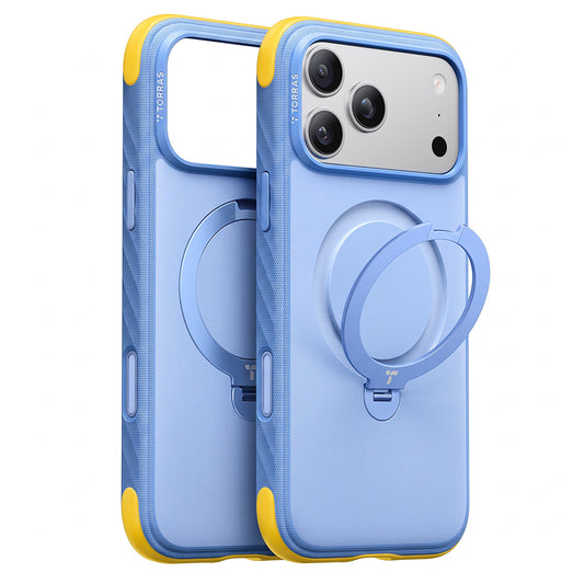 Husa MagSafe pentru Apple iPhone 18 Pro / 17 Pro, Torras, Ostand Q3 Rugged, Bleu
