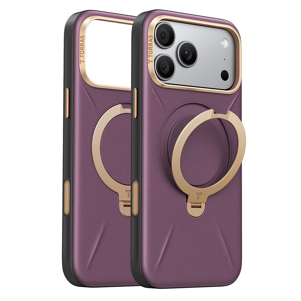 Husa MagSafe pentru Apple iPhone 18 Pro / 17 Pro, Torras, QPRO Leather, Mov