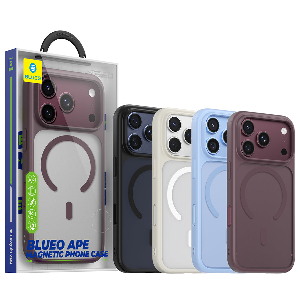 Husa MagSafe pentru Apple iPhone 18 Pro Max / 17 Pro Max, Blueo, APE Anti-Drop, Albastra
