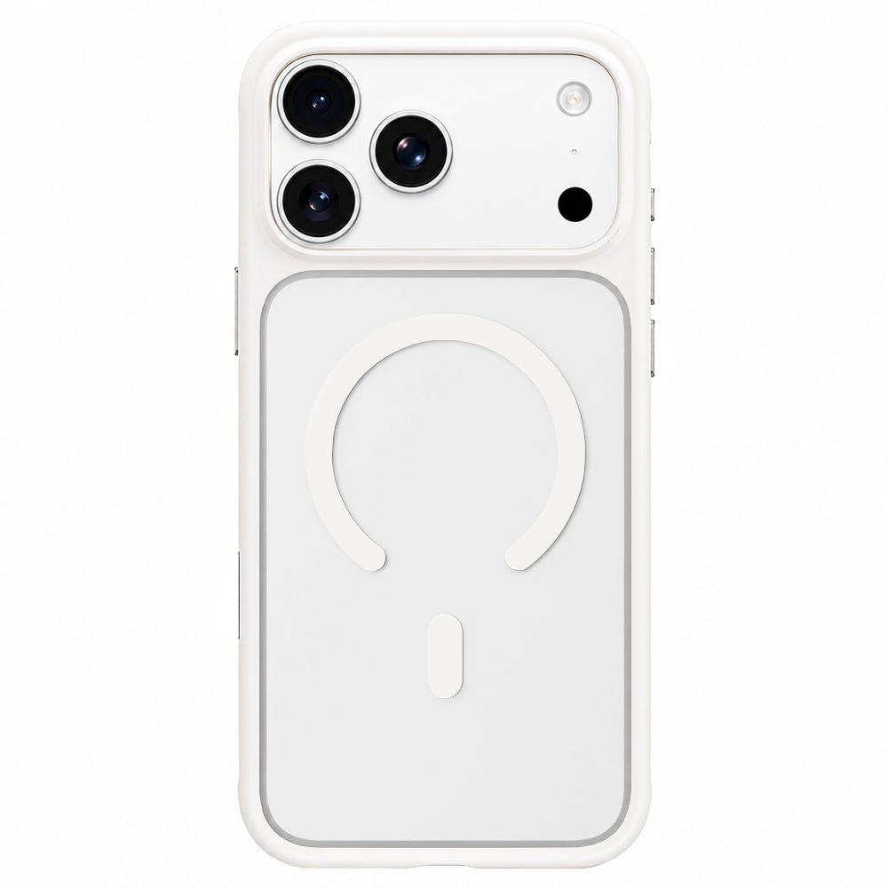 Husa MagSafe pentru Apple iPhone 18 Pro Max / 17 Pro Max, Blueo, Skin Friendly Anti-Drop, Alba Satinata
