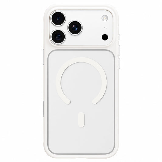 Husa MagSafe pentru Apple iPhone 18 Pro Max / 17 Pro Max, Blueo, Skin Friendly Anti-Drop, Alba Satinata