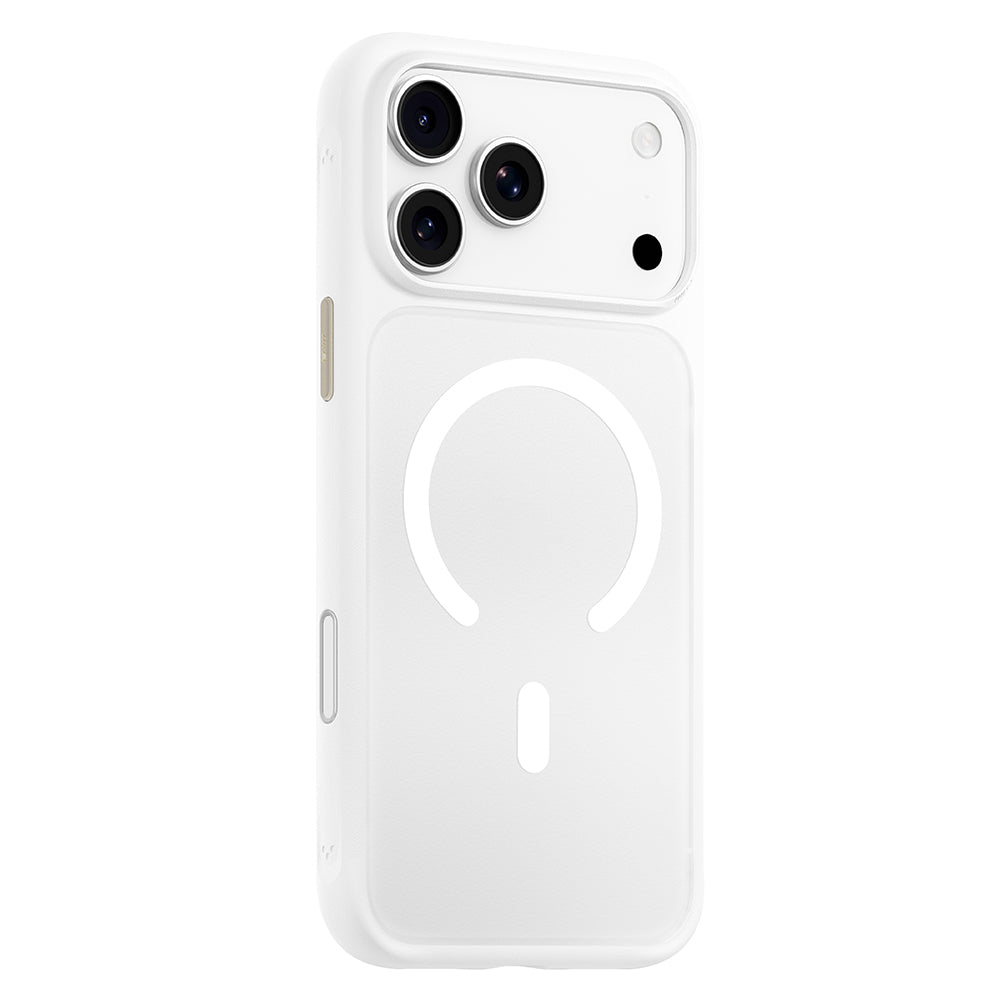 Husa MagSafe pentru Apple iPhone 18 Pro Max / 17 Pro Max, Blueo, Skin Friendly Anti-Drop, Alba Satinata