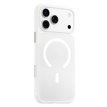 Husa MagSafe pentru Apple iPhone 18 Pro Max / 17 Pro Max, Blueo, Skin Friendly Anti-Drop, Alba Satinata
