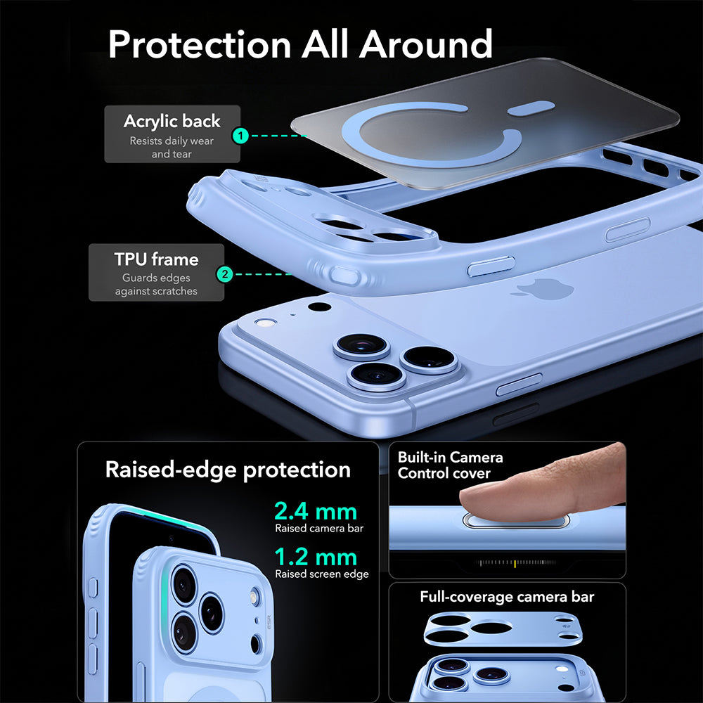 Husa MagSafe pentru Apple iPhone 18 Pro Max / 17 Pro Max, ESR, Classic Hybrid, Bleu Satinata