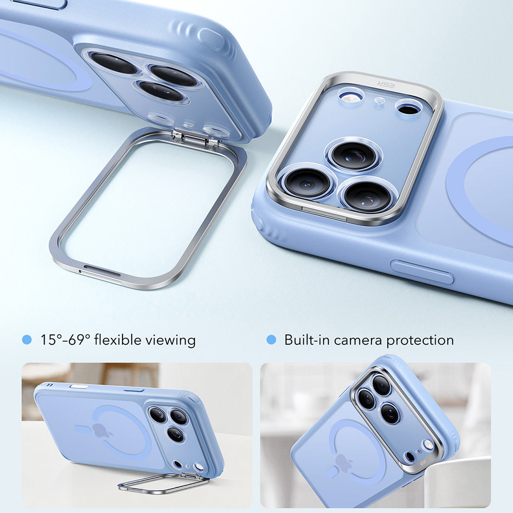 Husa MagSafe pentru Apple iPhone 18 Pro Max / 17 Pro Max, ESR, Classic Hybrid Kickstand, Bleu Satinata