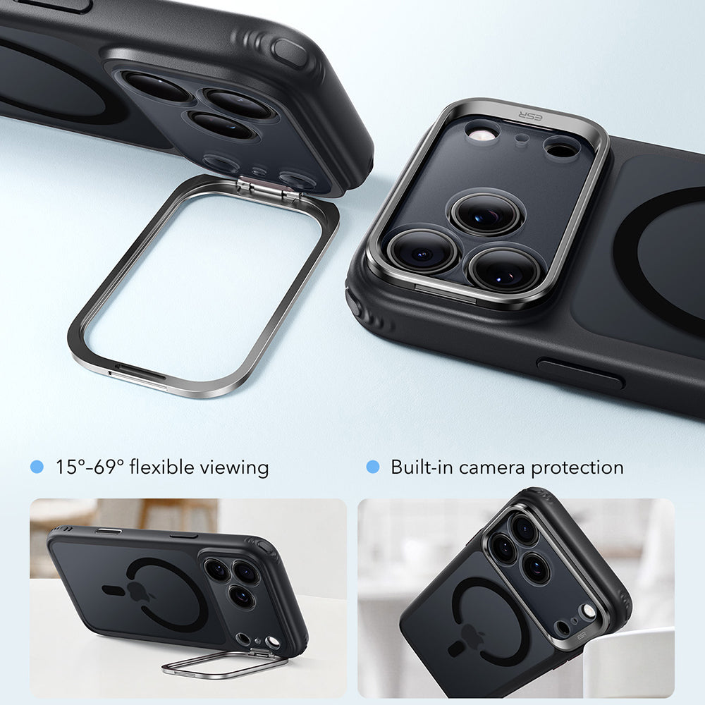 Husa MagSafe pentru Apple iPhone 18 Pro Max / 17 Pro Max, ESR, Classic Hybrid Kickstand, Neagra Satinata