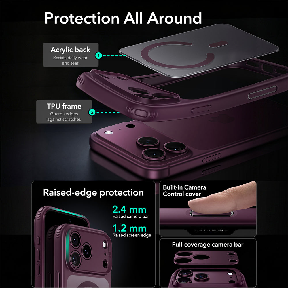 Husa MagSafe pentru Apple iPhone 18 Pro Max / 17 Pro Max, ESR, Classic Hybrid, Visinie Inchis Satinata